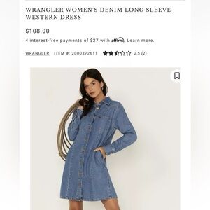 Wrangler Denim Dress- Long Sleeve